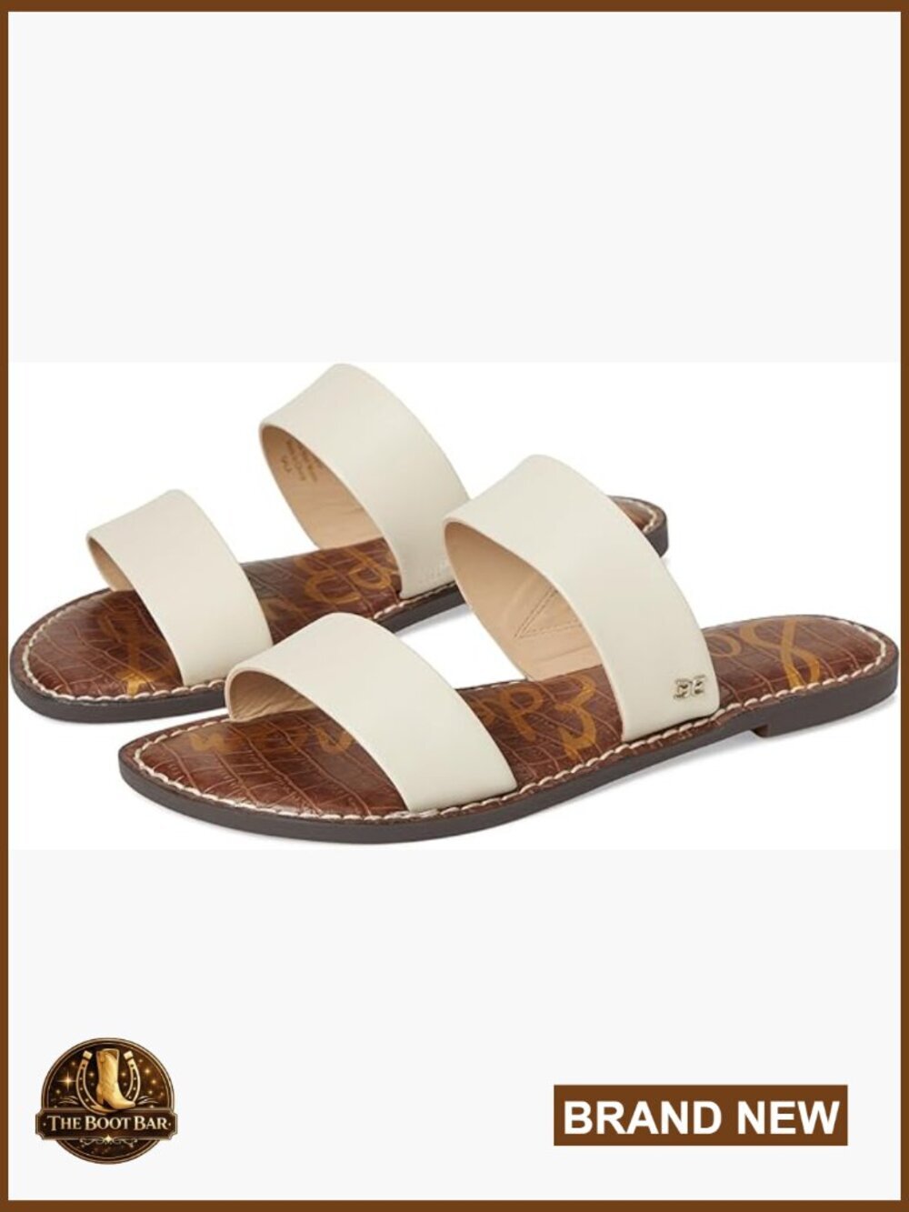 Two Band Slip-On Sandal with 0.625 Inch Heel